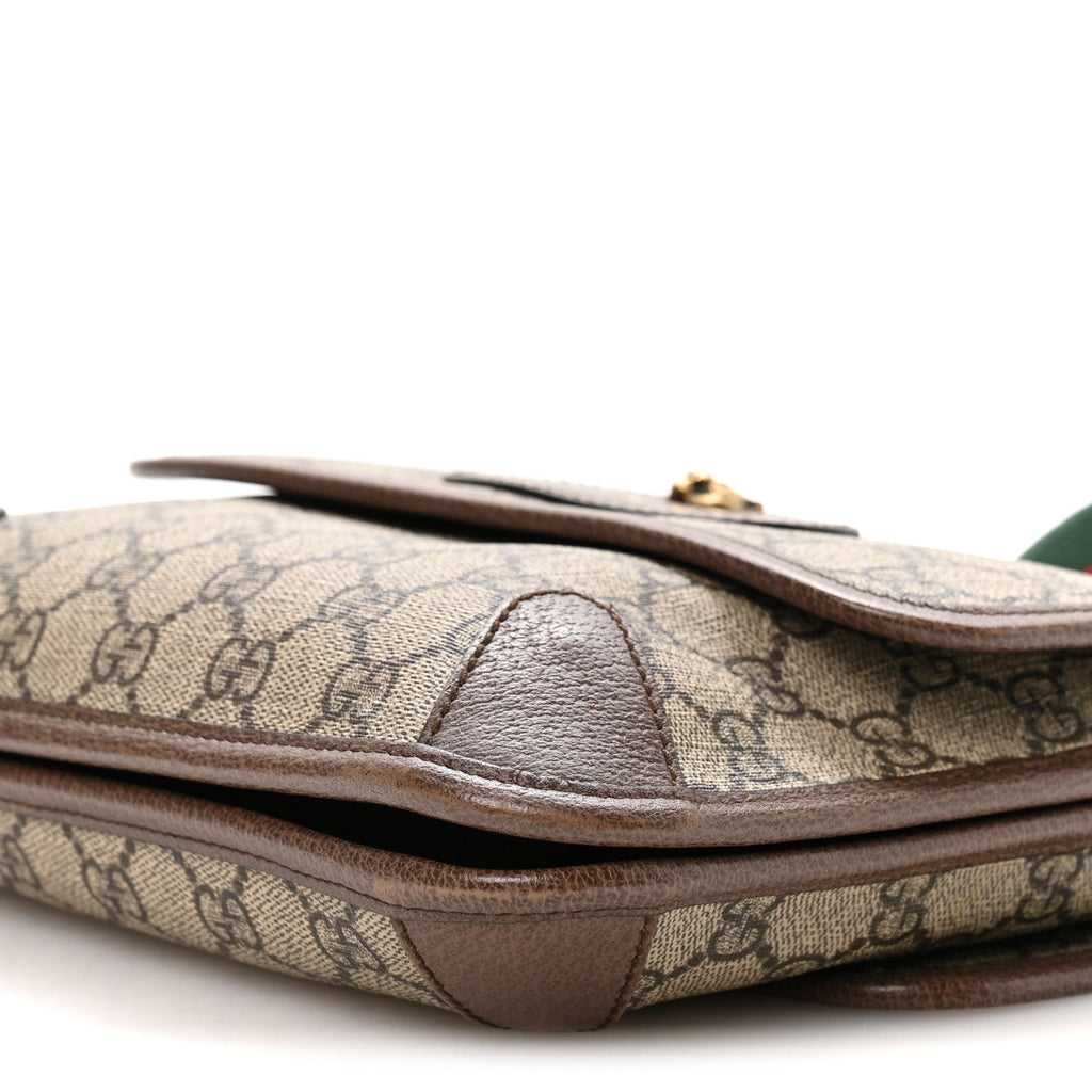 GG Supreme Monogram Web Small Neo Vintage Double Flap Messenger Bag Beige New Acero
