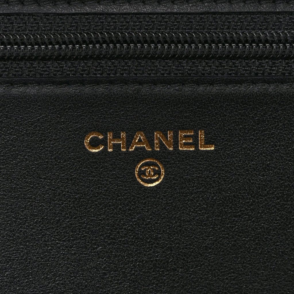 Caviar Quilted Boy Wallet On Chain WOC Black