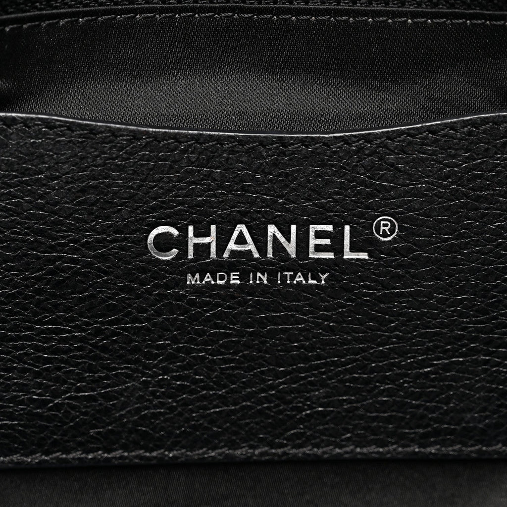 Glazed Calfskin Large On The Road Tote Black