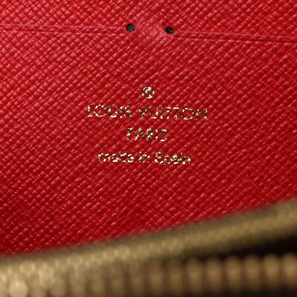 Damier Ebene Clemence Wallet Cherry