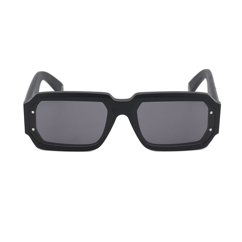 Philipp Plein Sunglasses Rectangle Full Rim, Black Frame and Smoke Lens SPP1500703