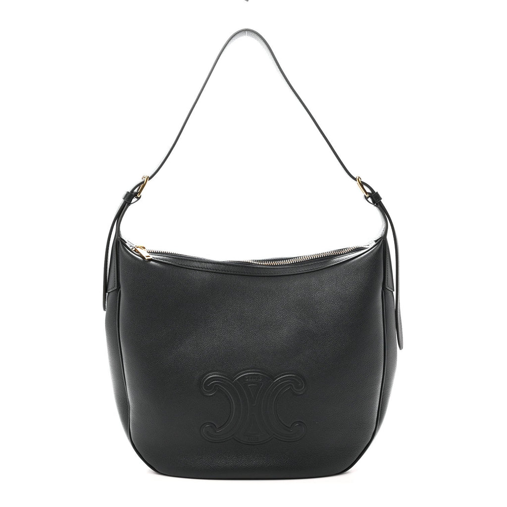 Calfskin Triomphe Heloise Shoulder Bag Slate Grey