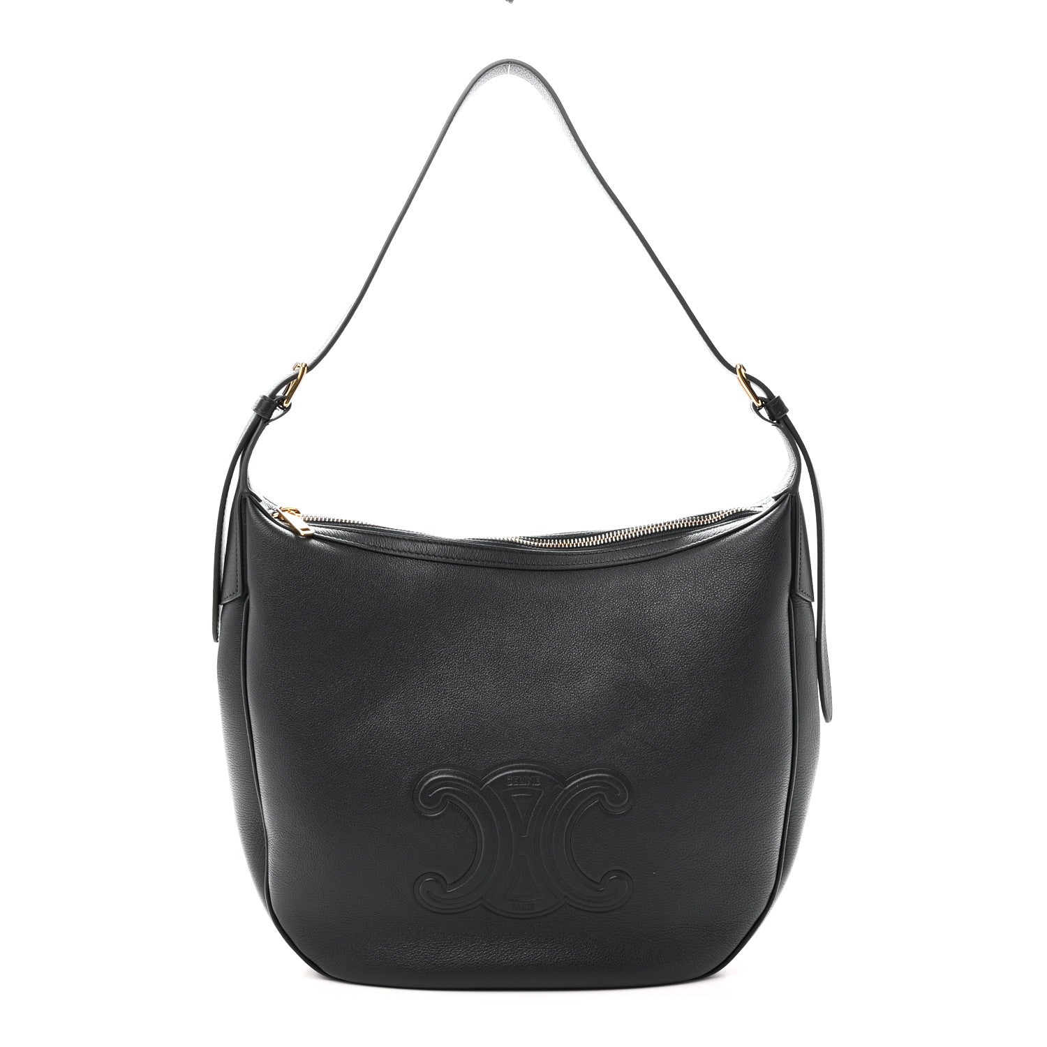 Calfskin Triomphe Heloise Shoulder Bag Slate Grey