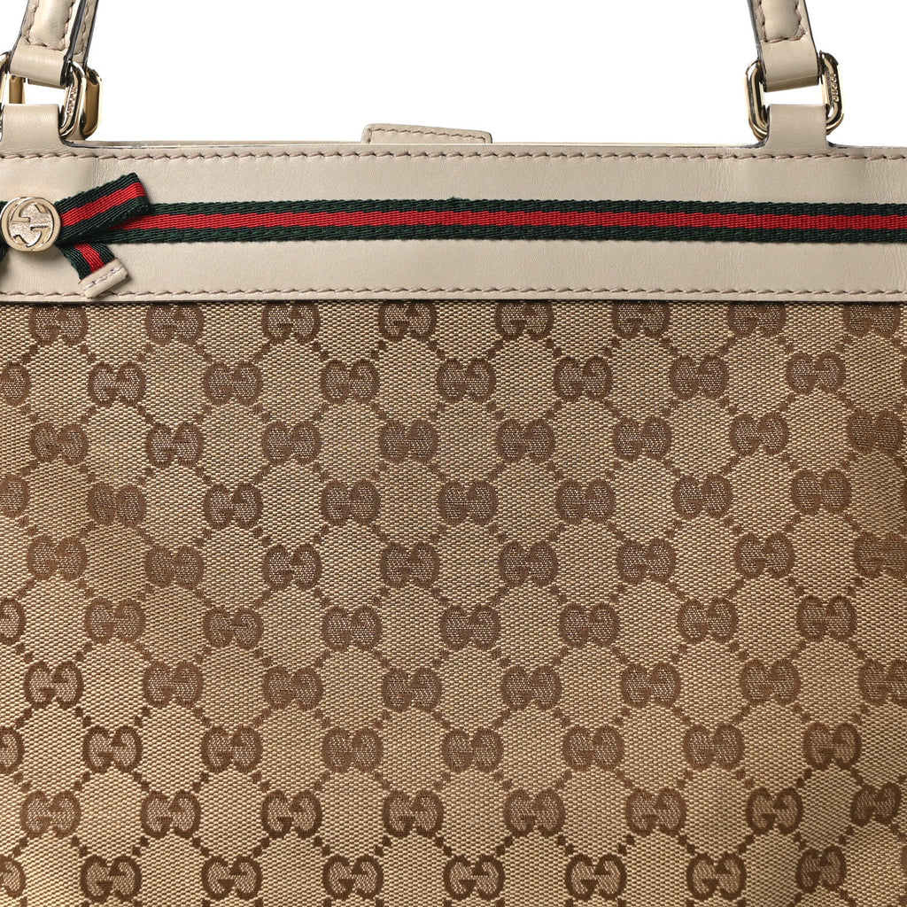 Monogram Web Medium Mayfair Tote Off White