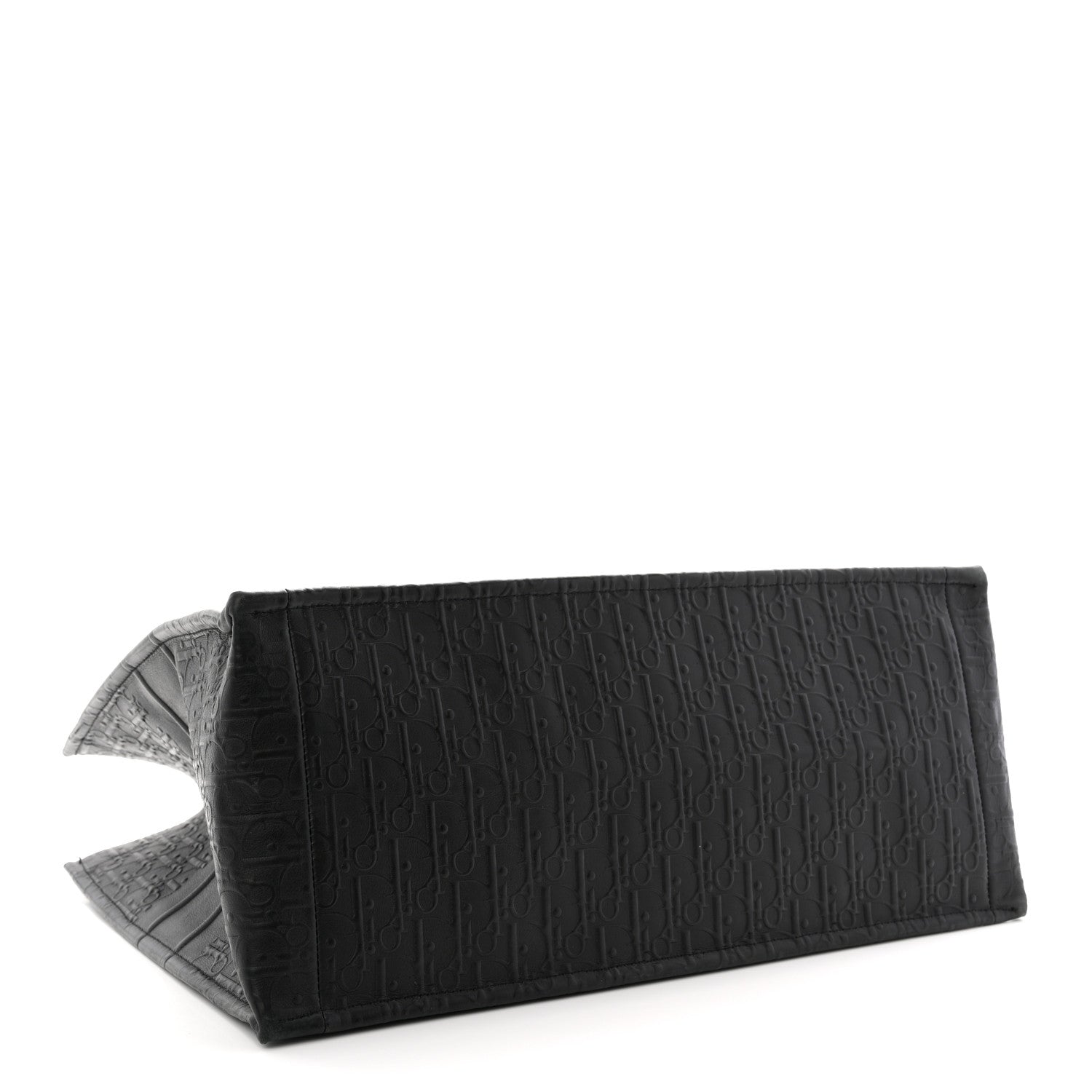 Oblique Calfskin Embossed Large Book Tote TBlack