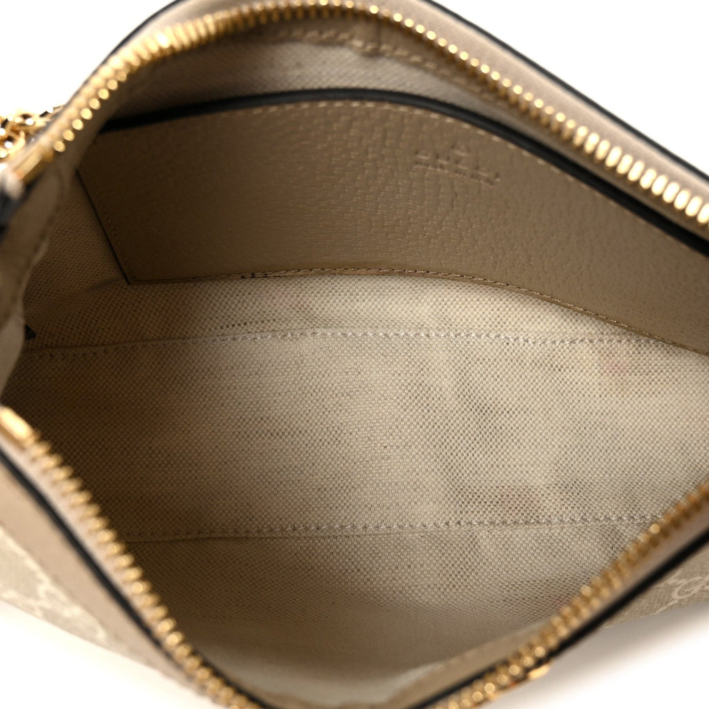 GG Supreme Monogram Textured Dollar Calfskin Web Small Ophidia GG Handbag Beige Mystic White Oatmeal