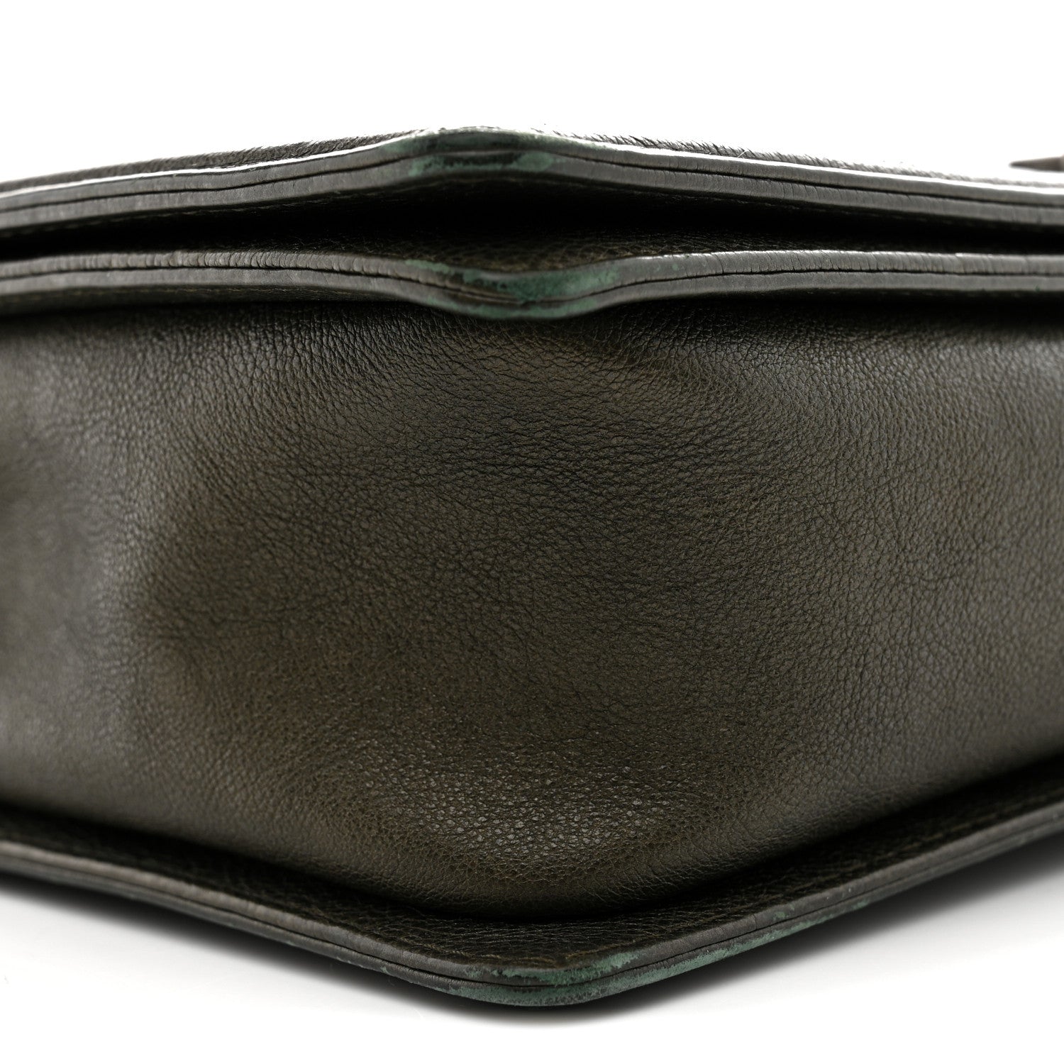 Calfskin Quilted Large Boy Flap Green