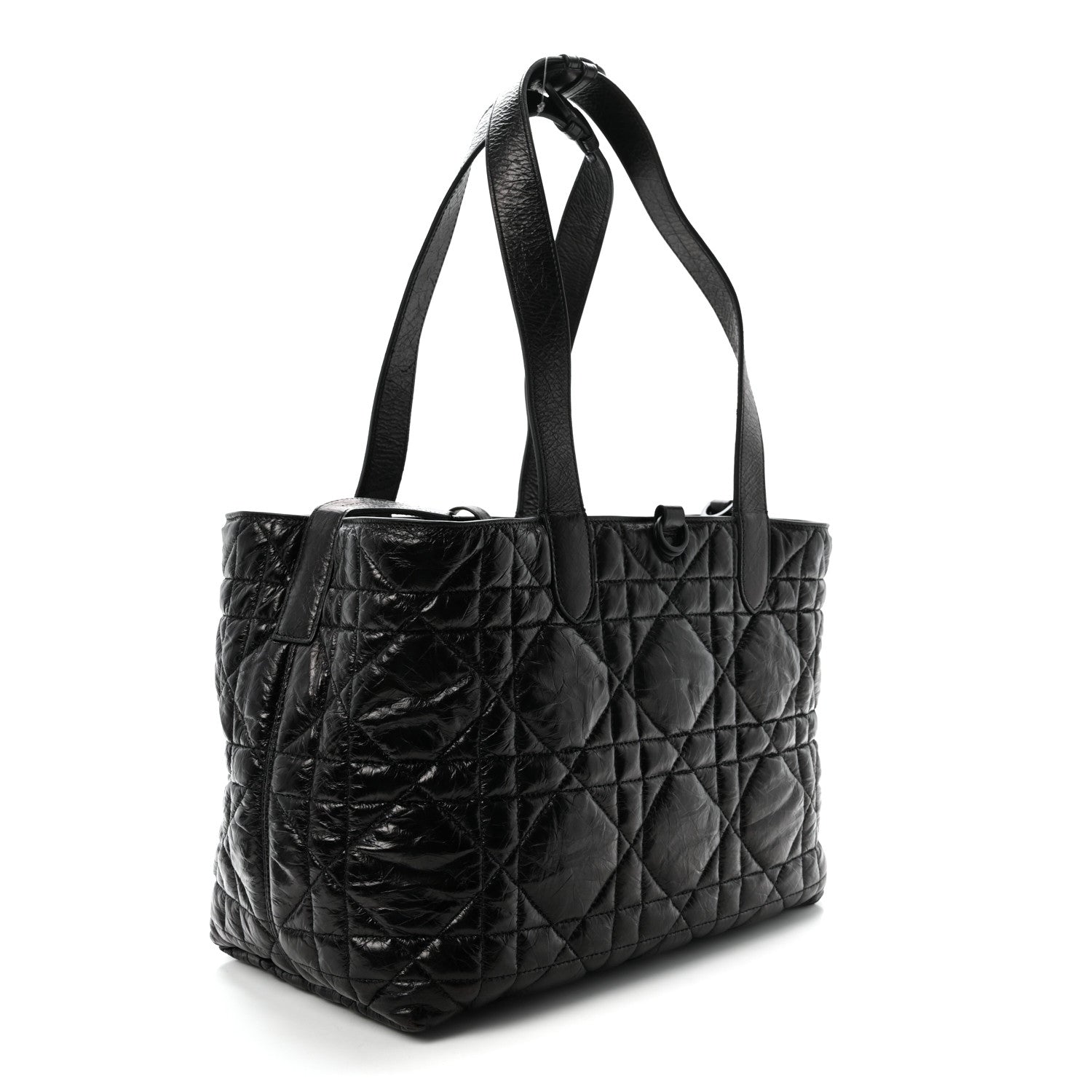 Crinkled Calfskin Macrocannage Medium Toujours Black