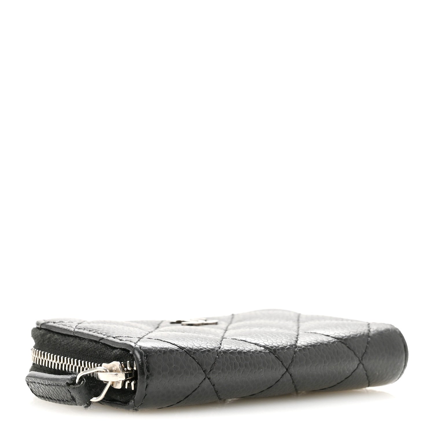 Caviar Quilted Zip Coin Purse Black
