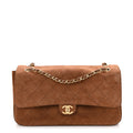 Suede Calfskin Small Souplissimo Maxi Flap Camel