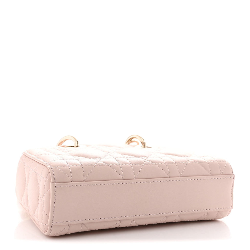 Lambskin Cannage Micro Lady D-Joy Powder Pink