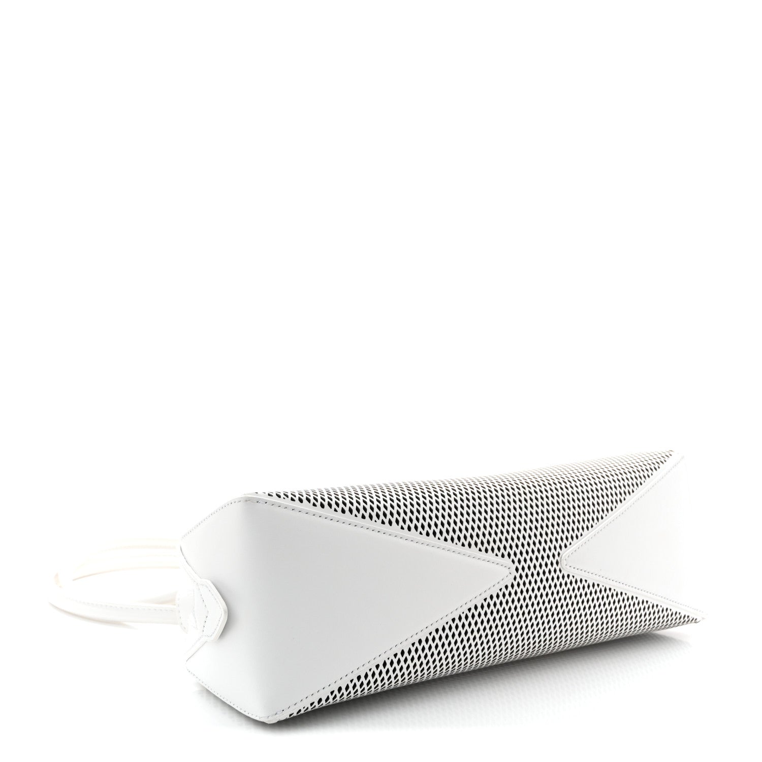 Fishnet Calfskin Laser Cut Medium Le Teckel Bag Blanc Optique