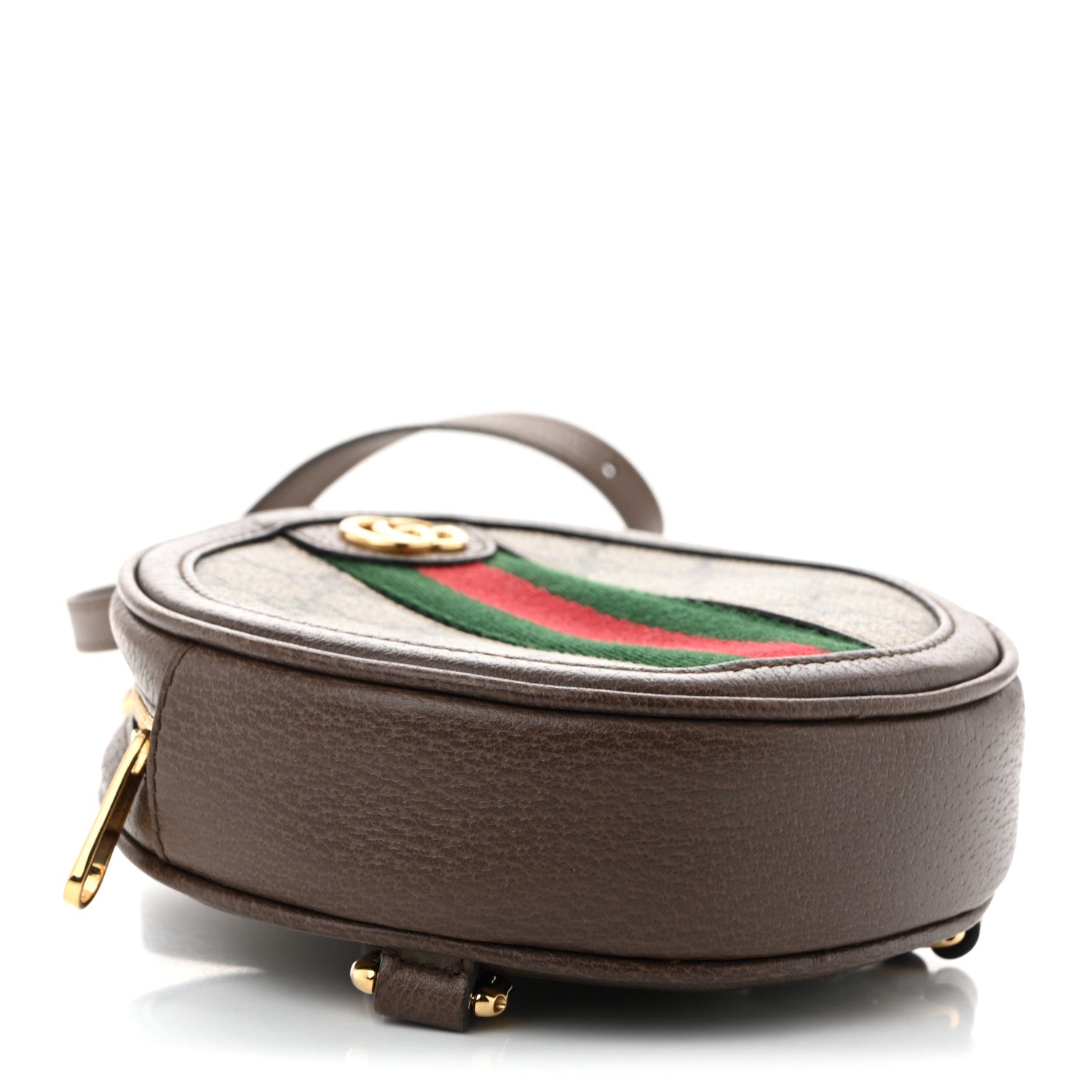 GG Supreme Monogram Web Mini Ophidia Round Shoulder Bag Brown