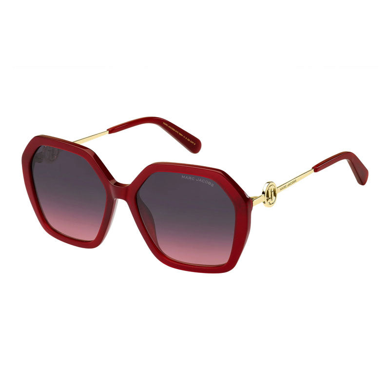 Marc Jacobs Sunglasses Geometric Full Rim, Black/Gold Frame and Dark Grey Gradient Lens MARC689/S08079O