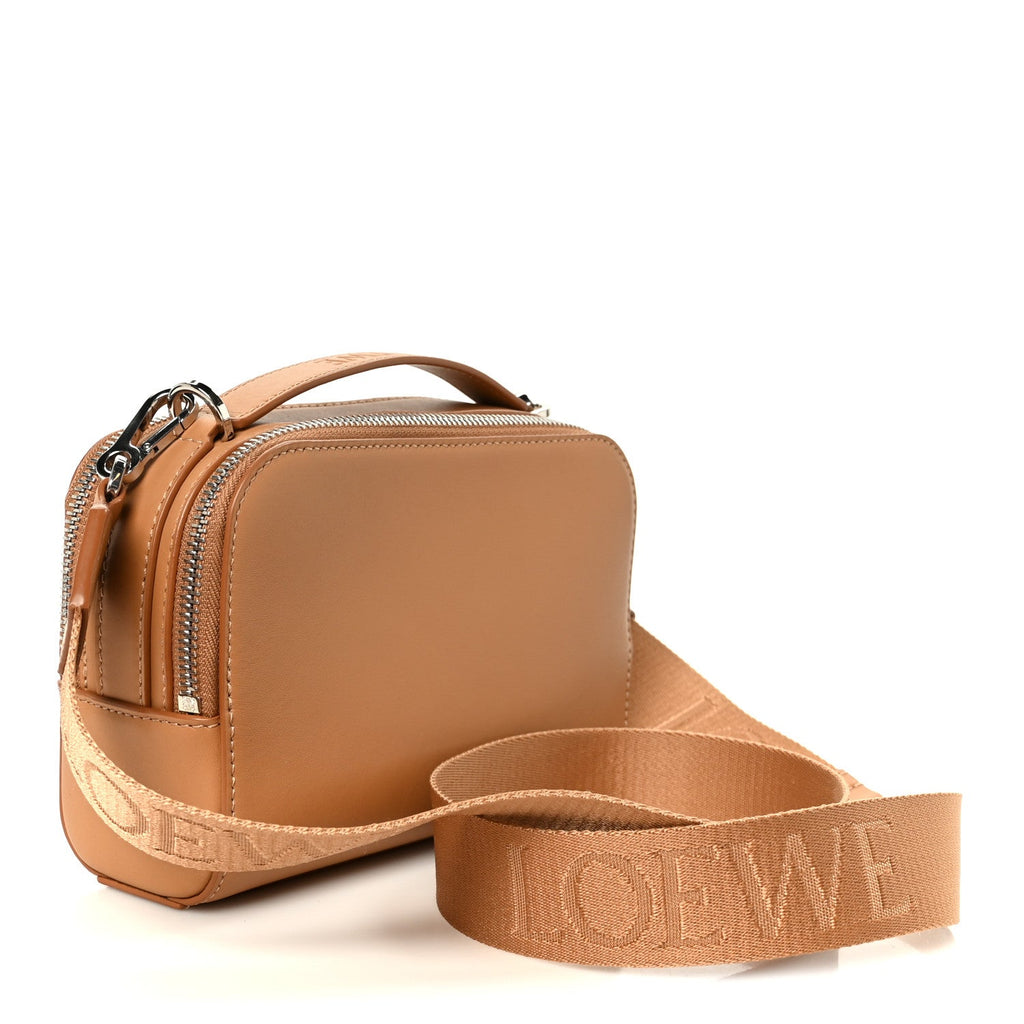 Satin Calfskin Mini Camera Bag Tan
