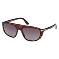Tom Ford Sunglasses Aviator Full Rim, Shiny Black Frame and Roviex Lens FT100201J