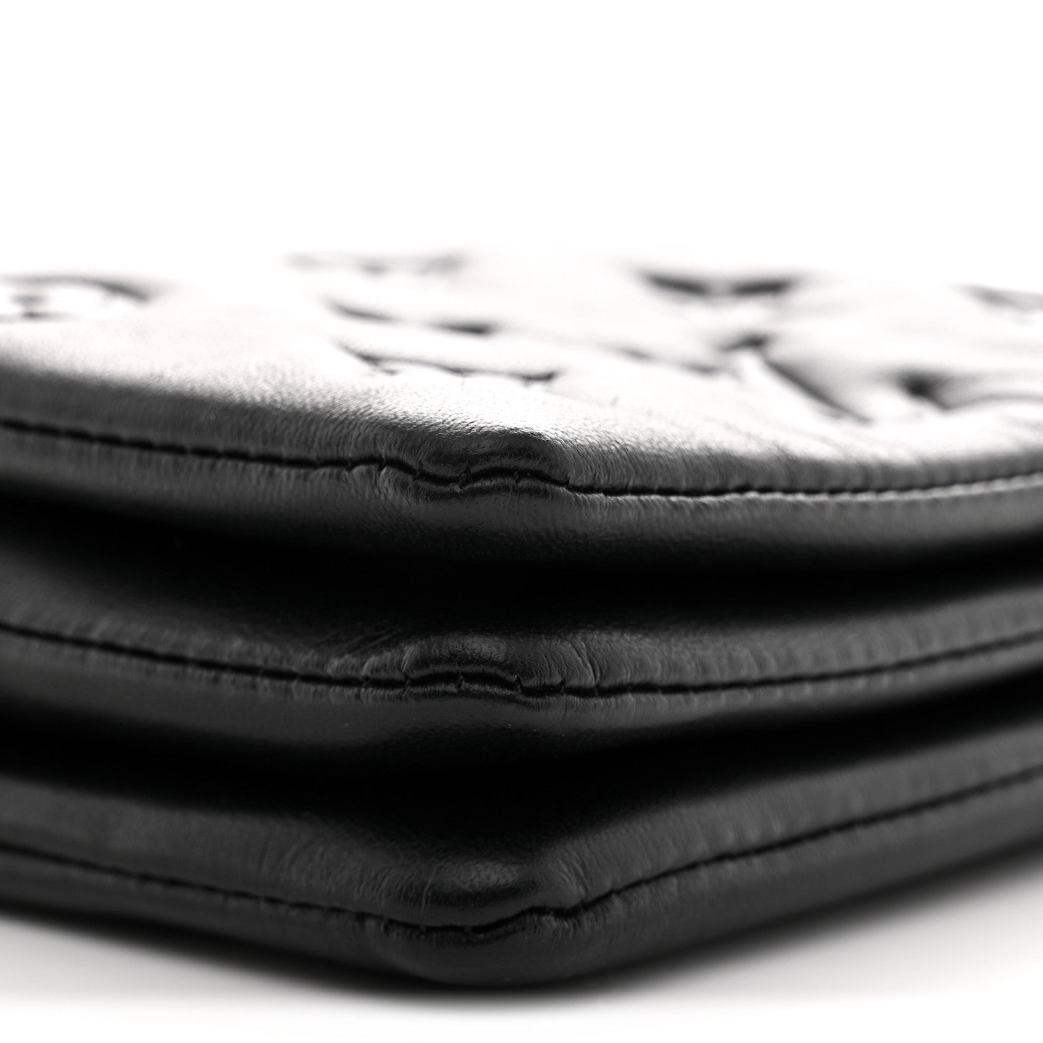 Lambskin Embossed Monogram Coussin Belt Bag Black
