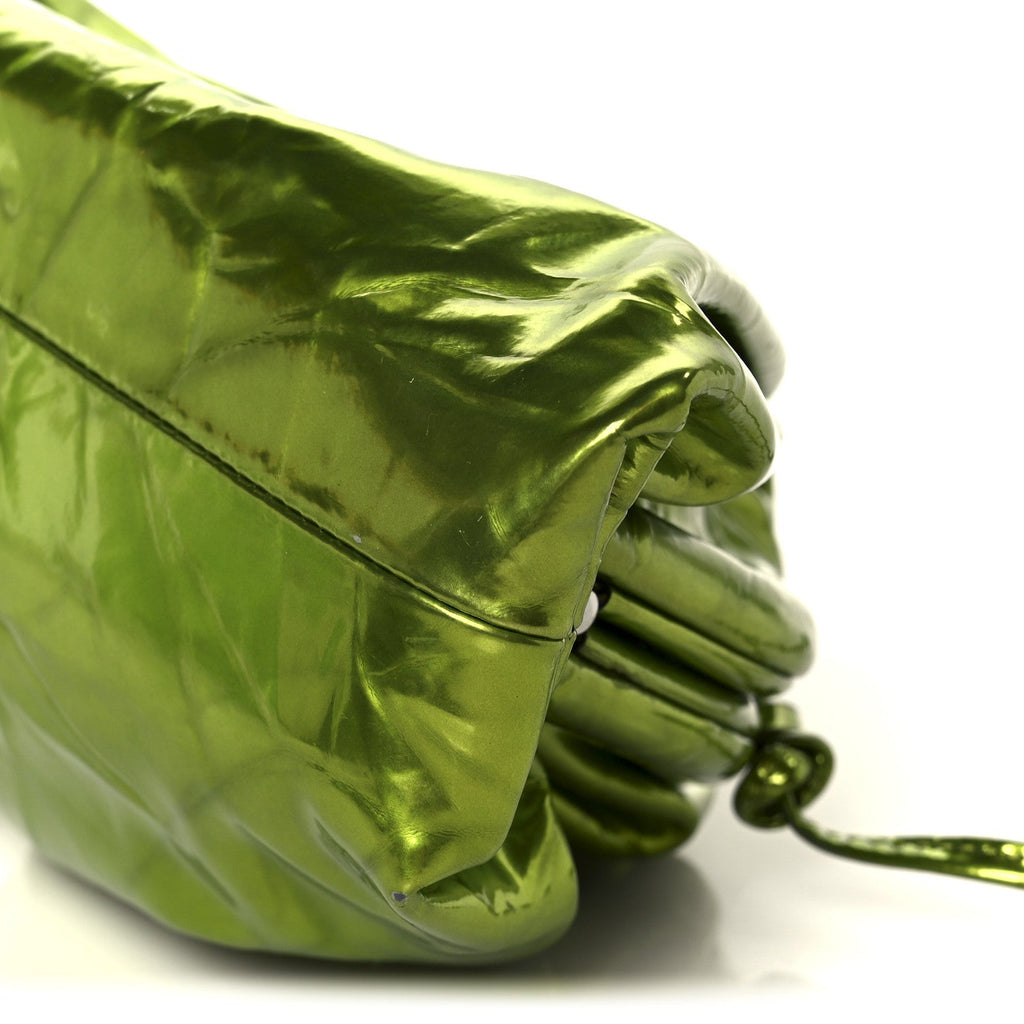 Metallic Crushed Calfskin The Mini Pouch Chlorophyll