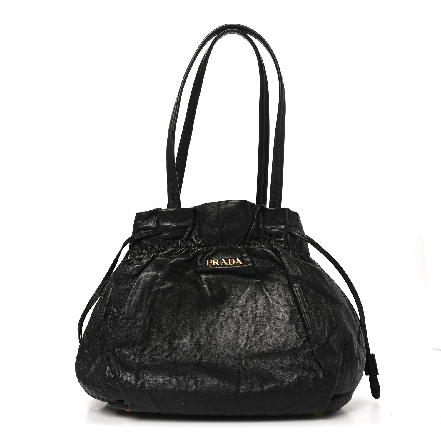 Nappa Antique Drawstring Tote Black