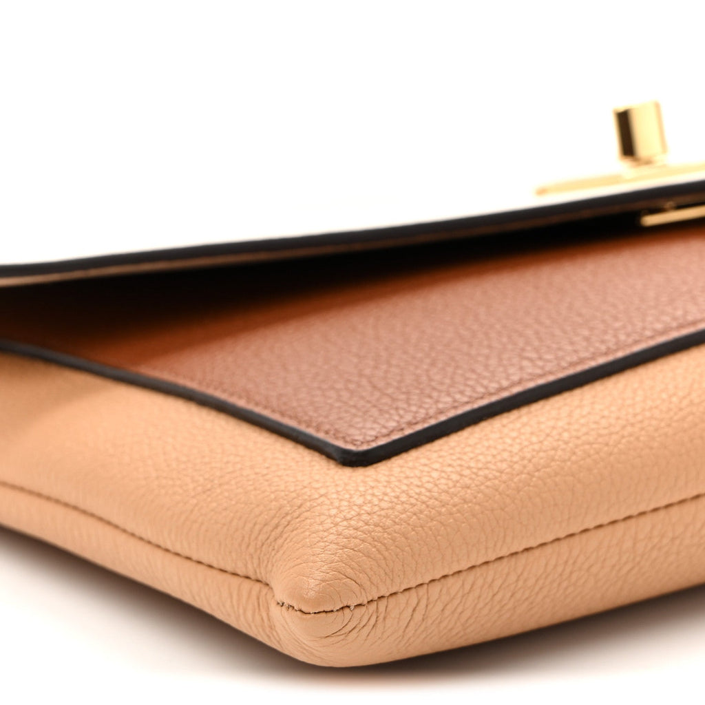 Soft Calfskin My Lockme Pochette Arizona Quartz Caramel