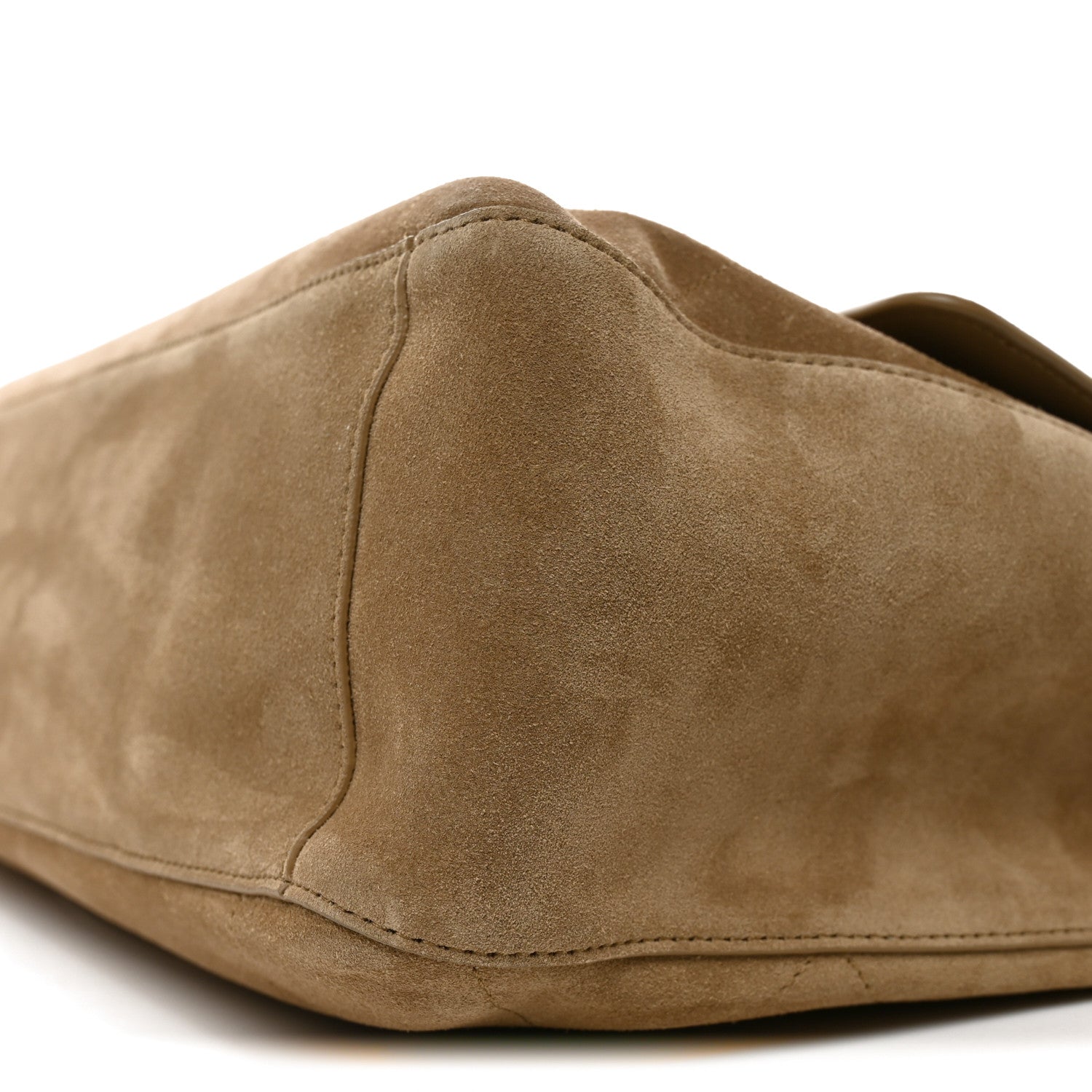 Suede Calfskin Souplissimo Maxi Flap Dark Beige