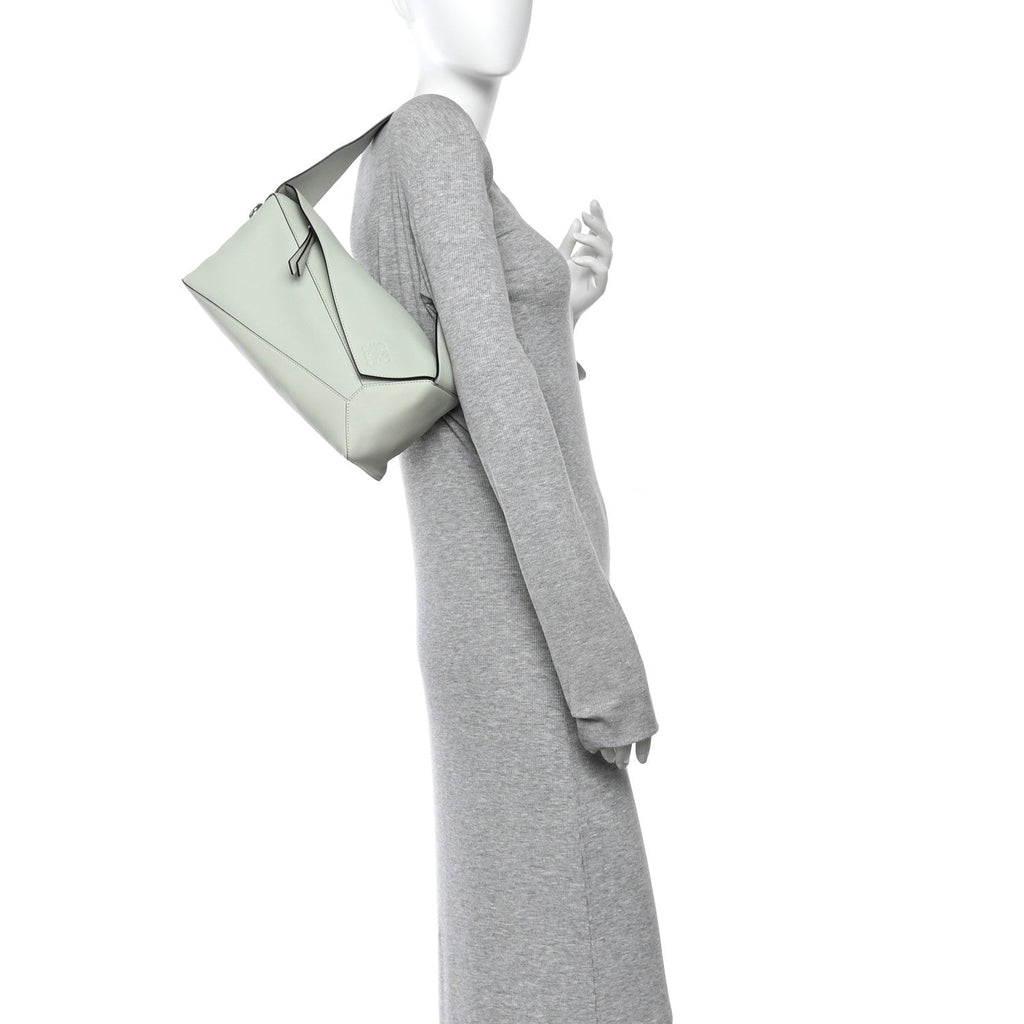 Calfskin Puzzle Hobo Light Celadon