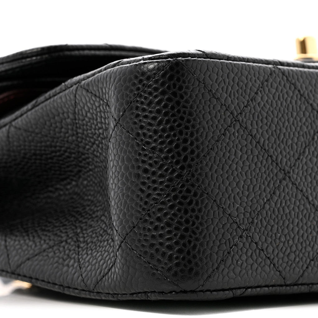 Caviar Quilted Small Double Flap Black