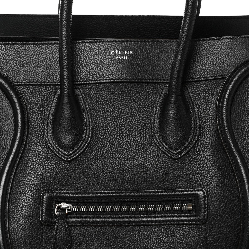Drummed Calfskin Mini Luggage Black