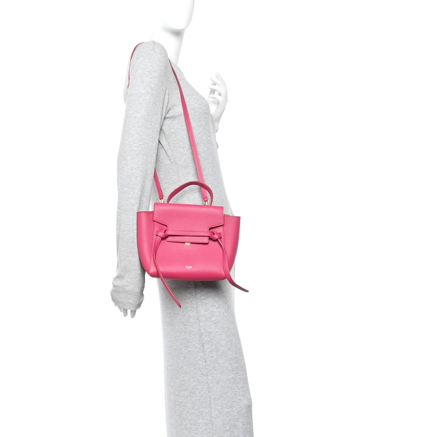 Grained Calfskin Nano Belt Bag Raspberry