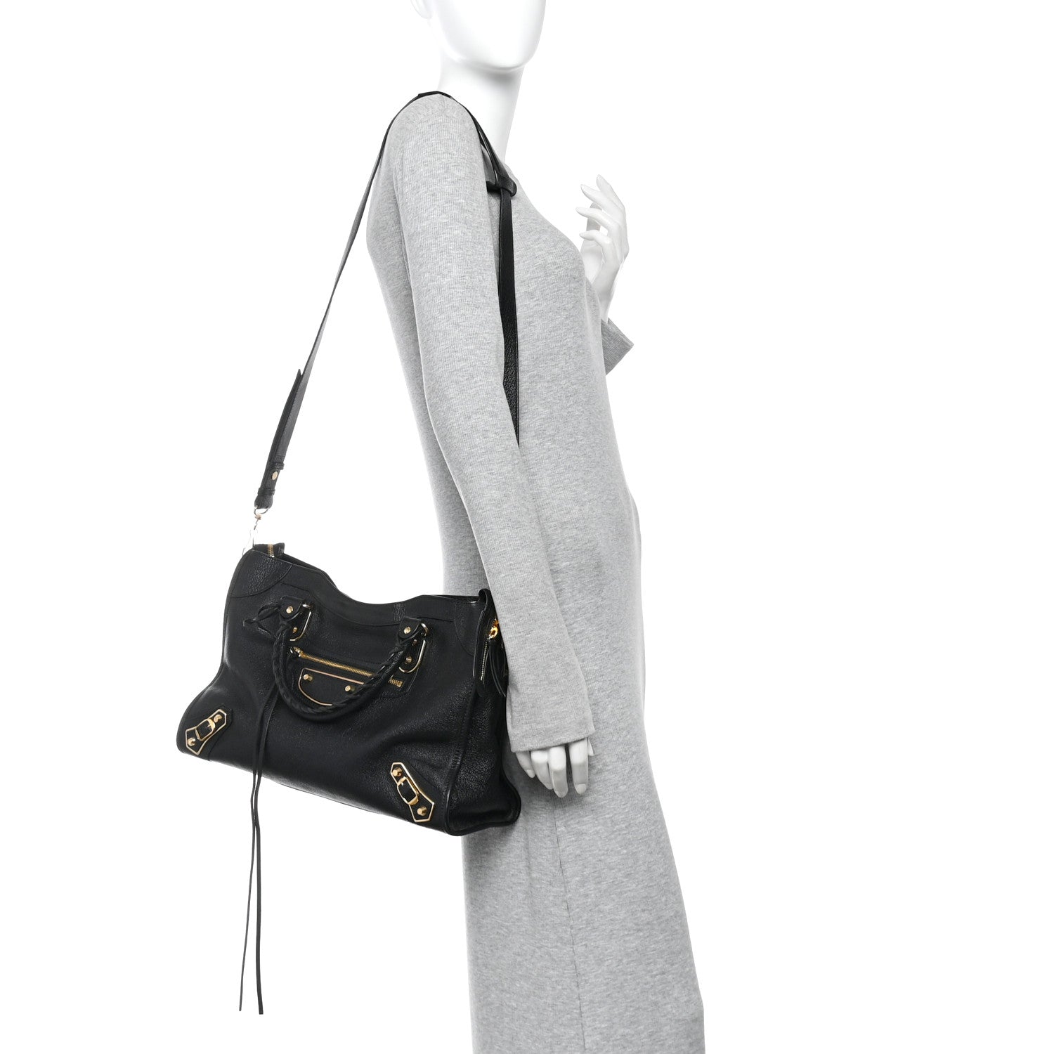 Chevre Gold Metallic Edge Hardware City Black