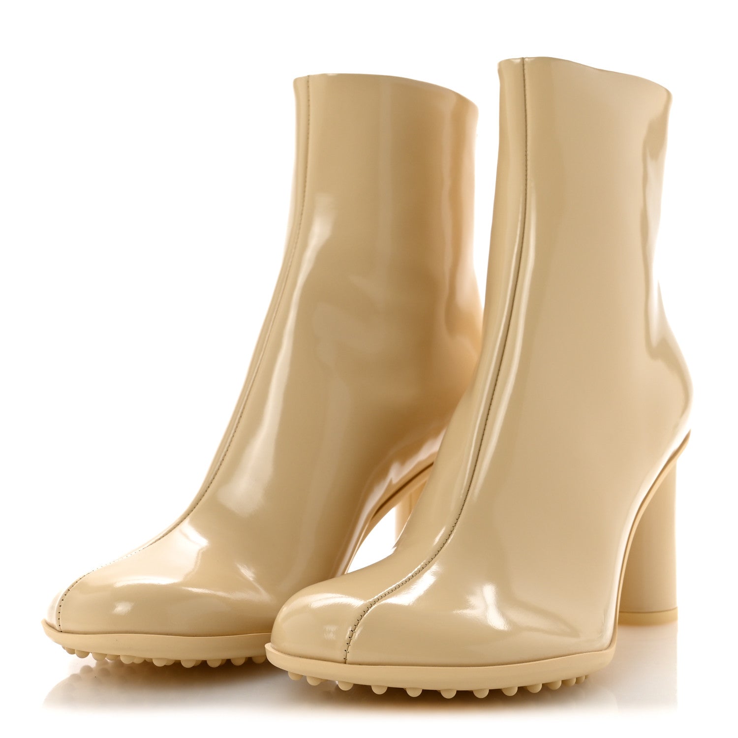 Latex Atomic Mid Heel Ankle Boots 40 Rubber