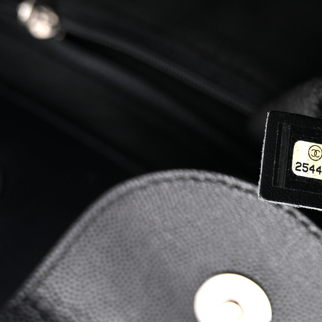 Caviar Medium Studded Deauville Tote Black