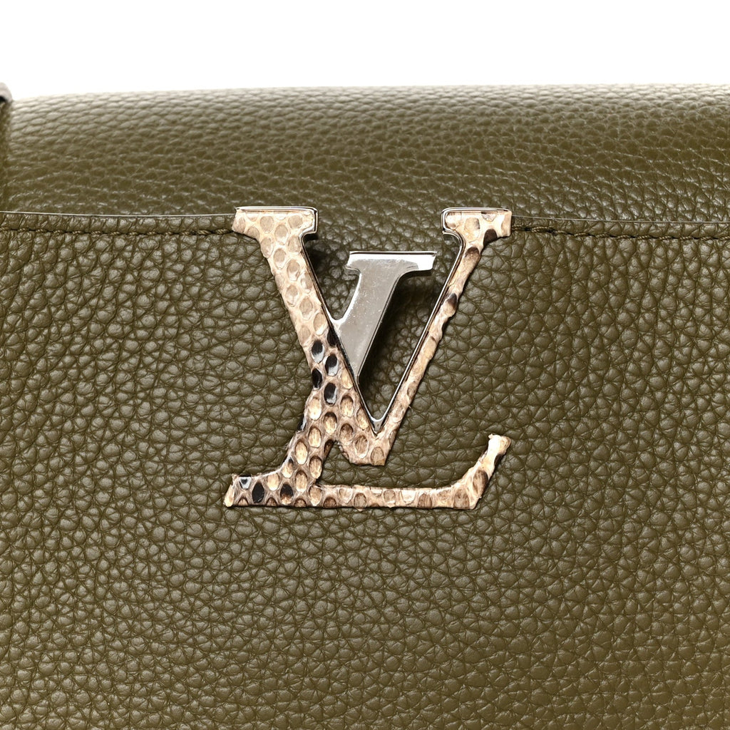 Taurillon Snakeskin Capucines BB Emerald