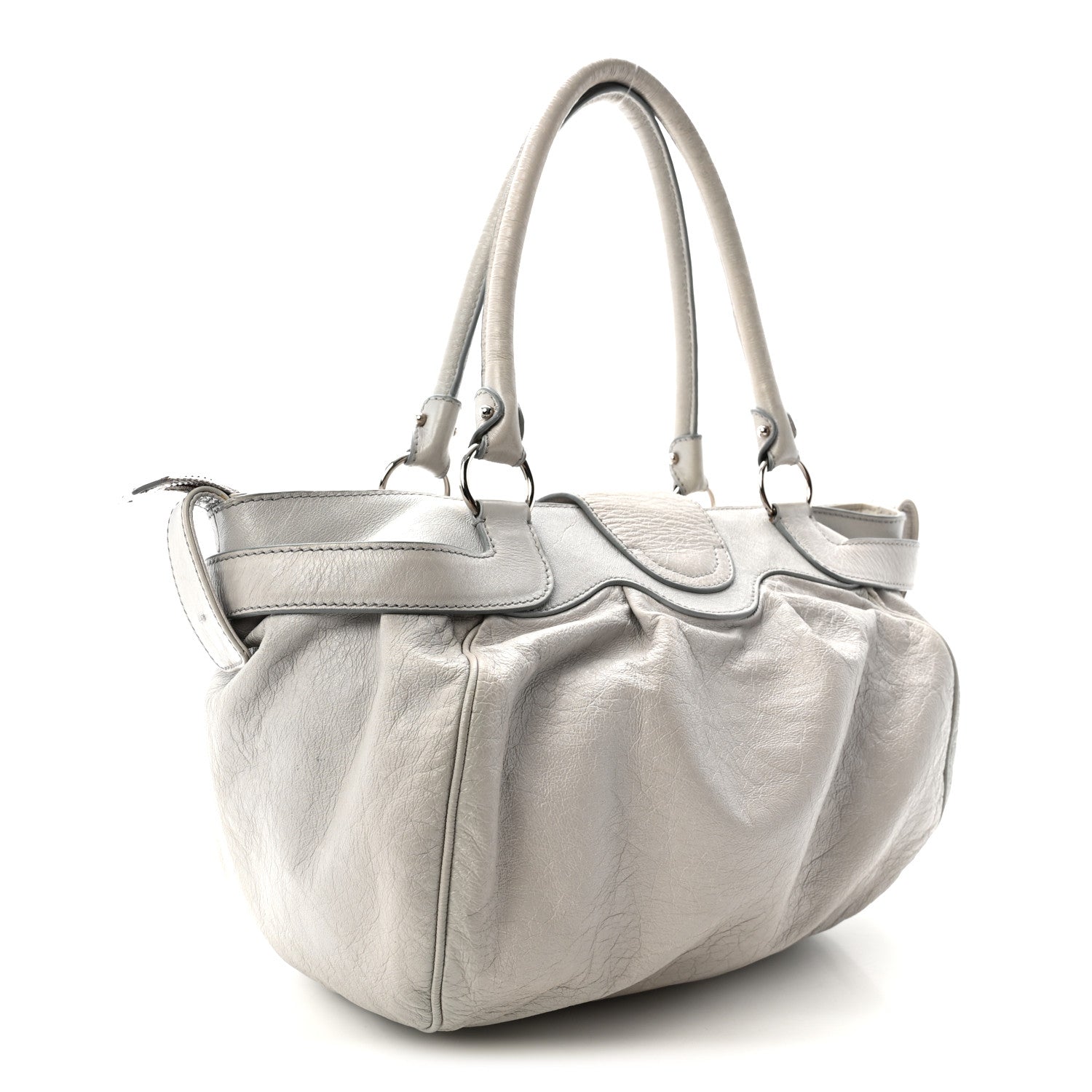 Calfskin Marisa Shoulder Bag Grey