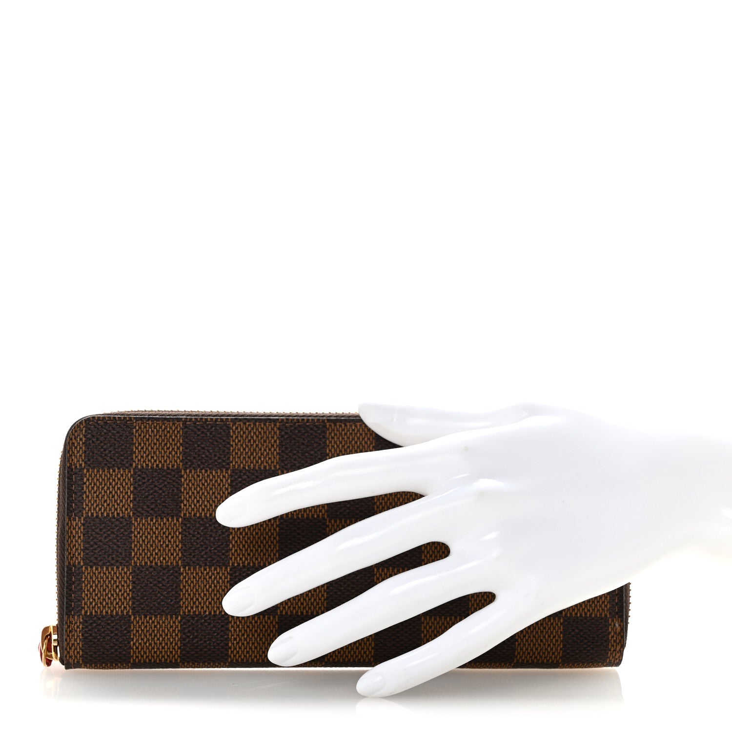 Damier Ebene Clemence Wallet Cherry