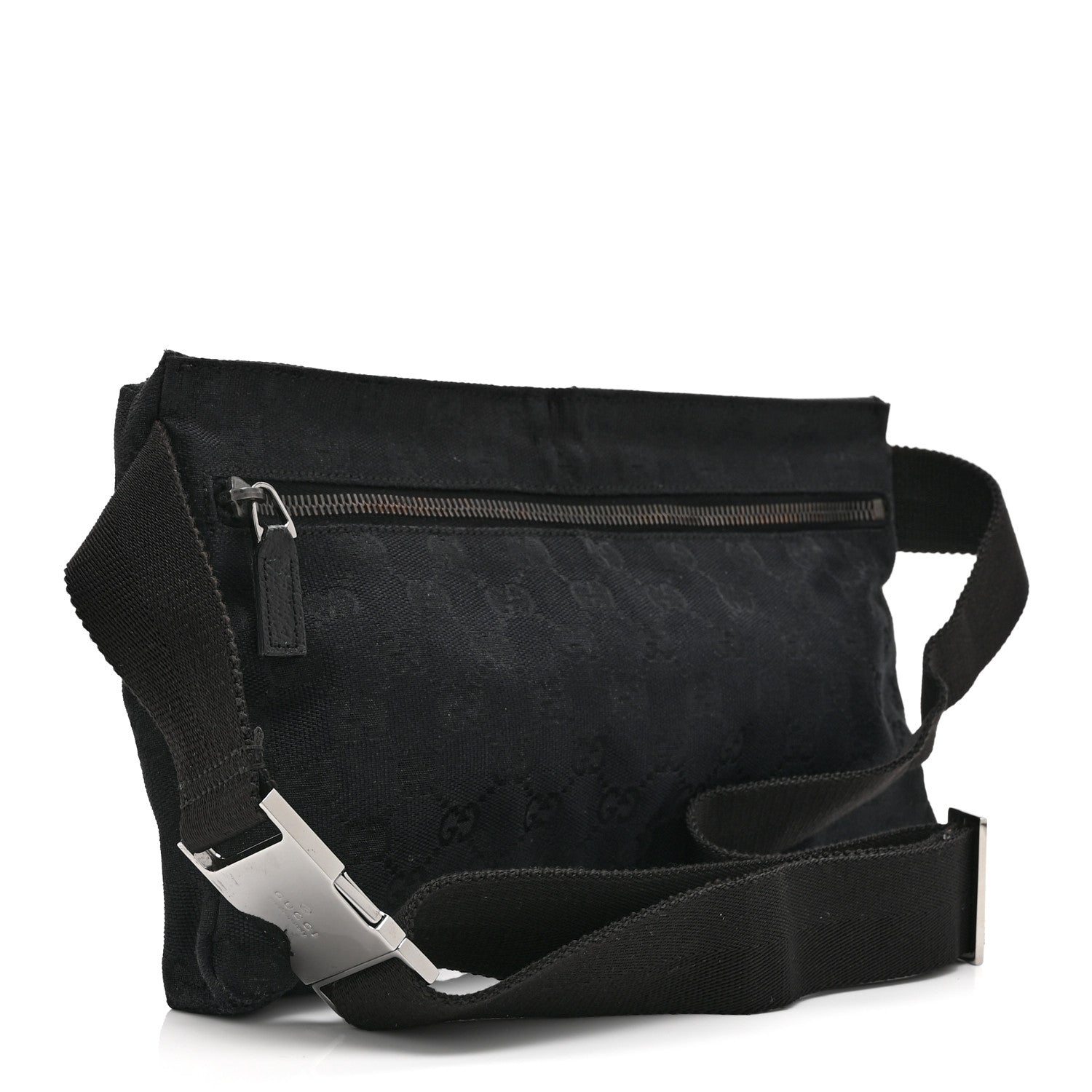 GG Monogram Double Pocket Belt Bag Black