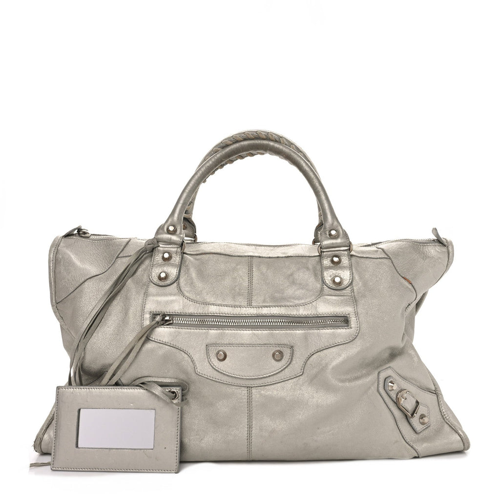 Metallic Agneau Classic Palladium Hardware Work Argent