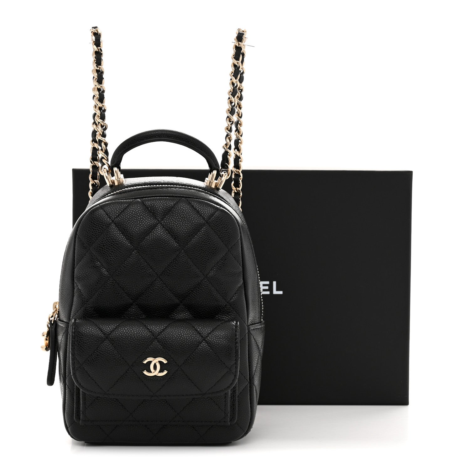 Caviar Quilted CC Mini Classic Backpack Black