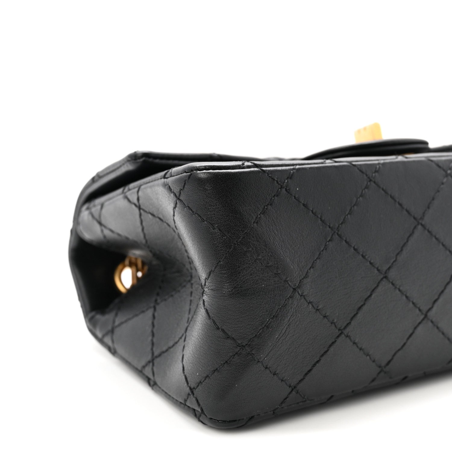Aged Calfskin Quilted 2.55 Reissue Mini Flap Black