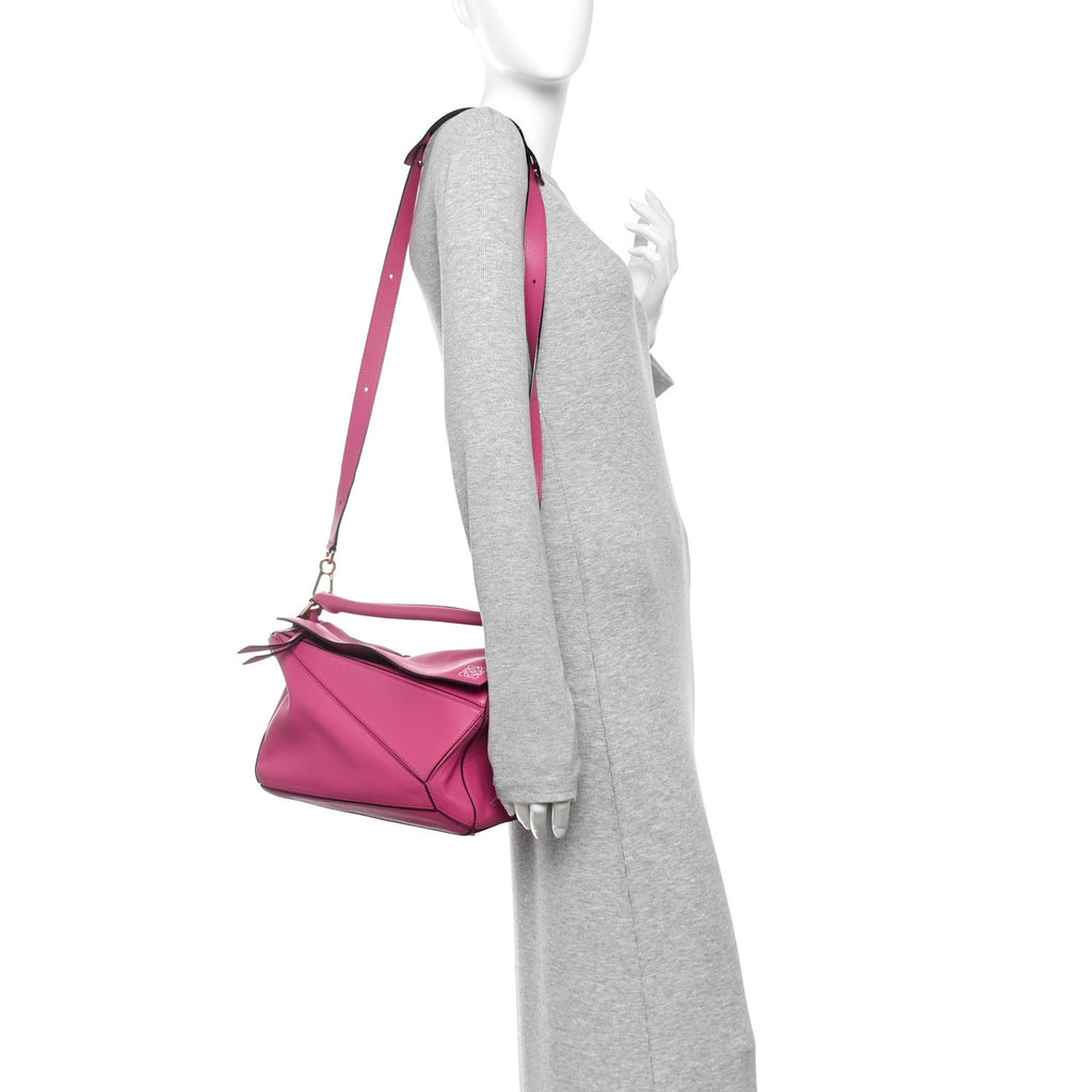 Calfskin Medium Puzzle Bag Fuchsia