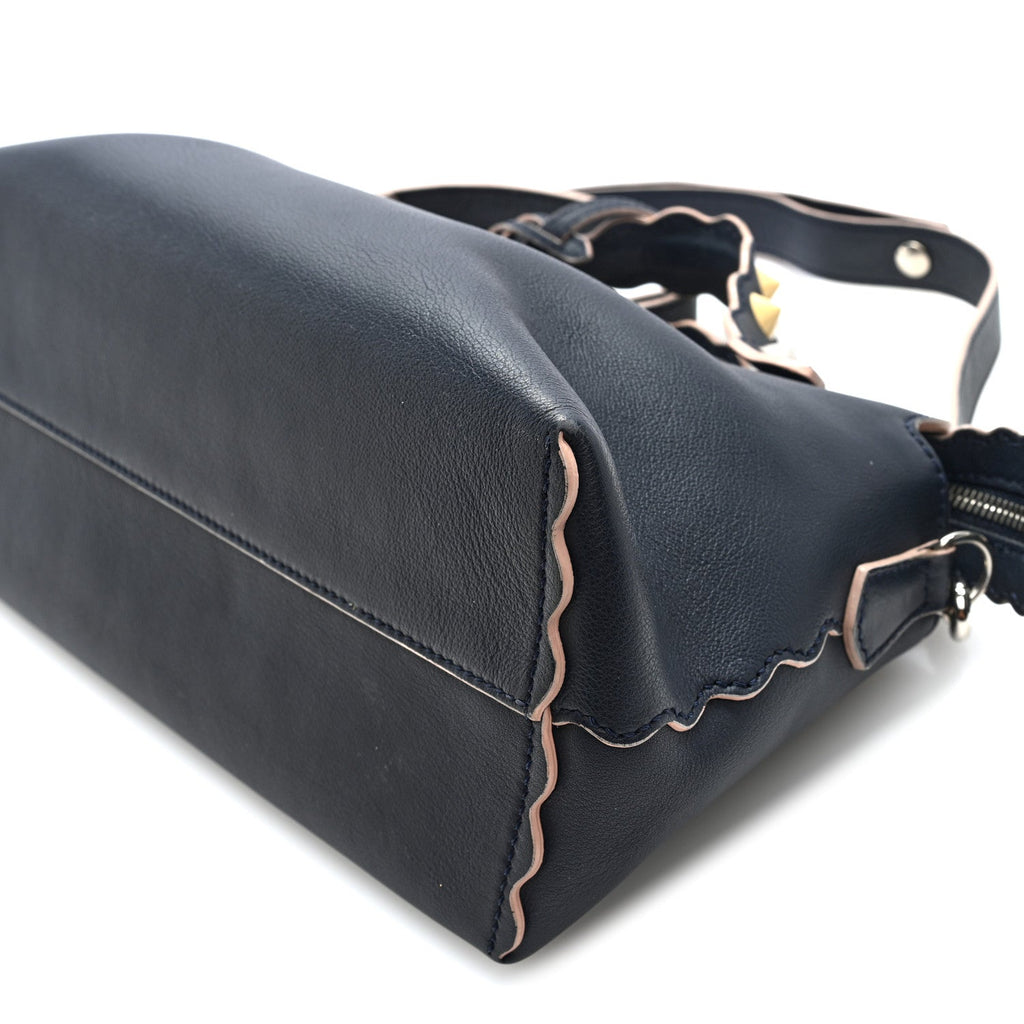 Vitello Dolce Scalloped Studded Medium By The Way Boston Bag Blu Notte