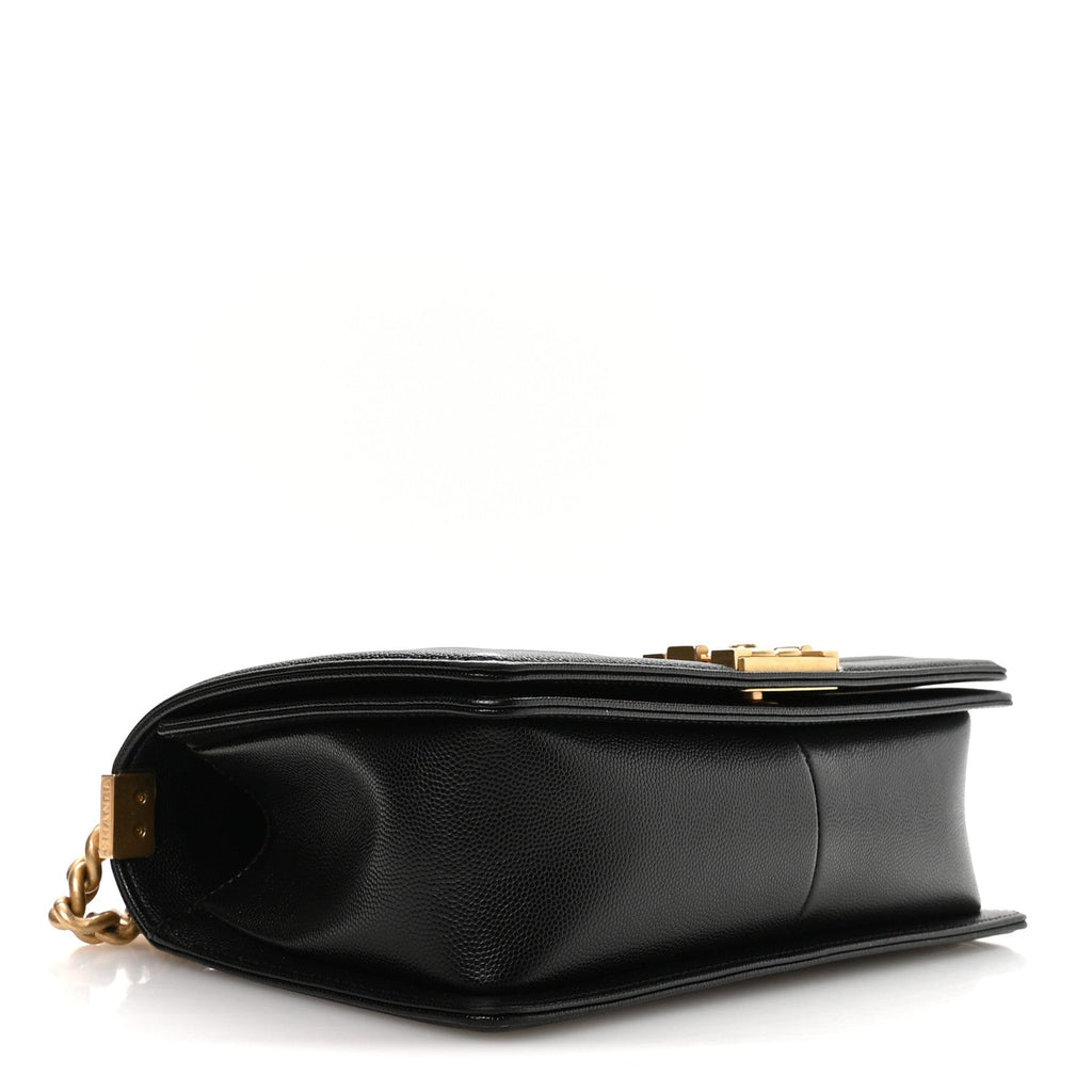 Caviar Quilted Medium Boy Flap Black