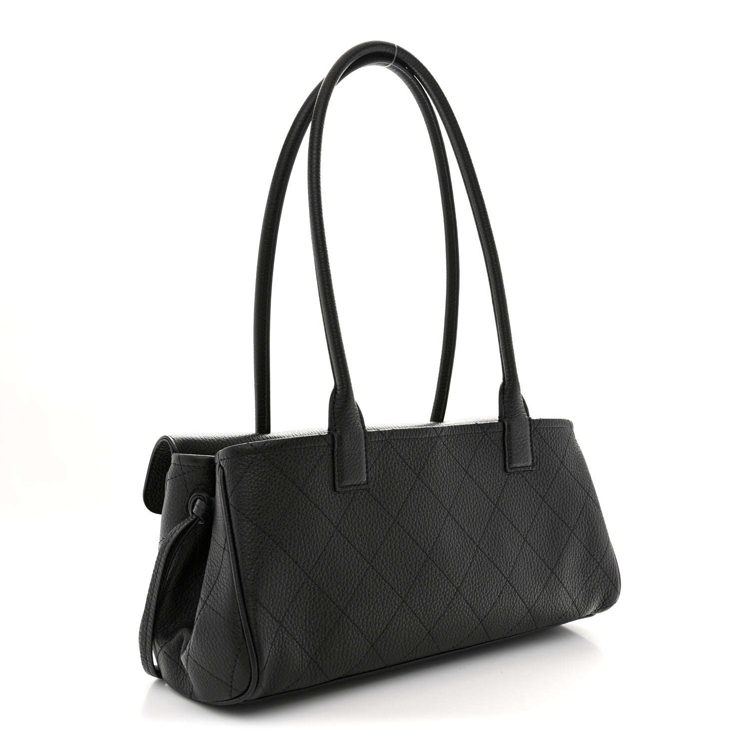 Grained Calfskin Urban Essentials Small Shopping Bag Black