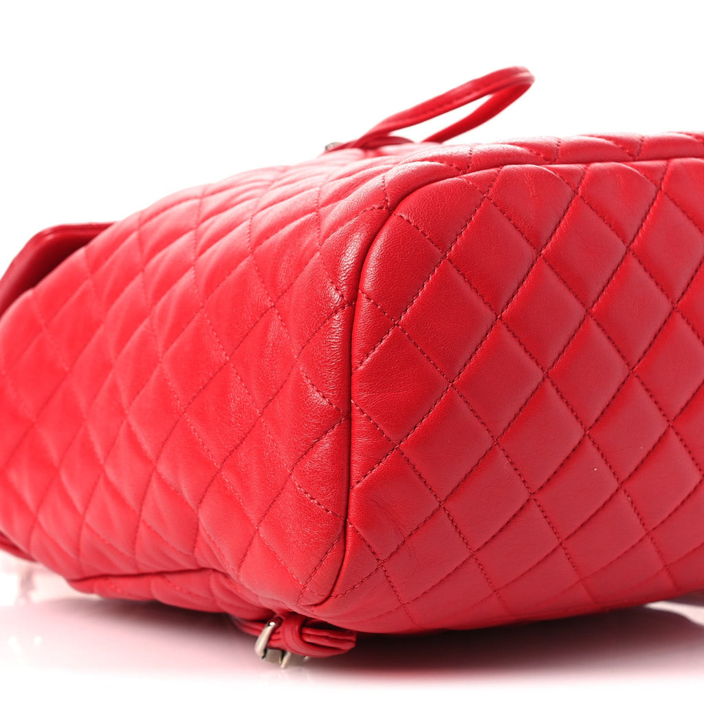 Lambskin Quilted Large Urban Spirit Backpack Red