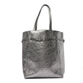 Metallic Calfskin Voyou Medium Tote Bag Silver