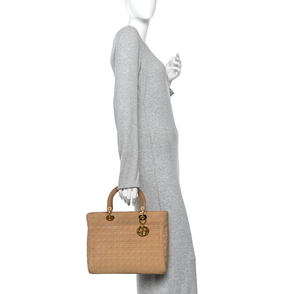 Nylon Cannage Large Lady Dior Tan