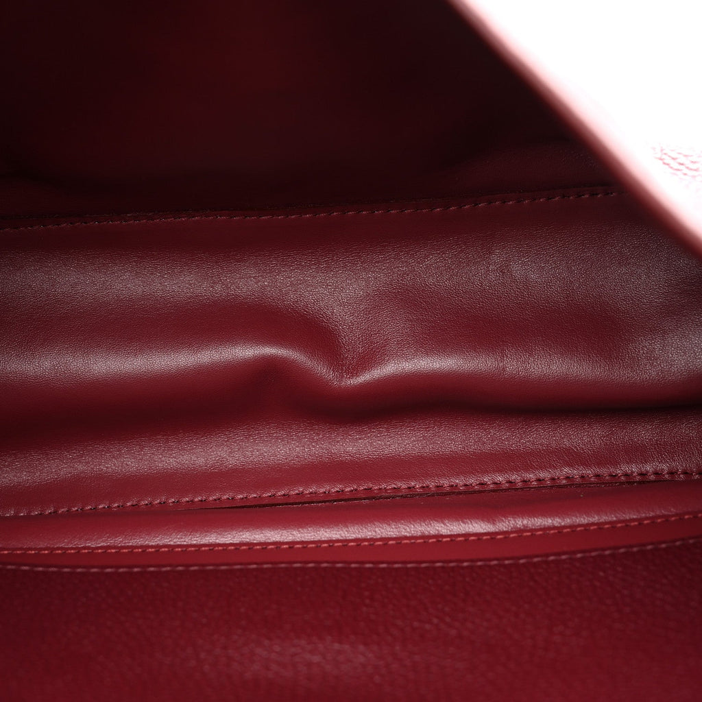Grained Calfskin Small Souplissimo Maxi Flap Burgundy