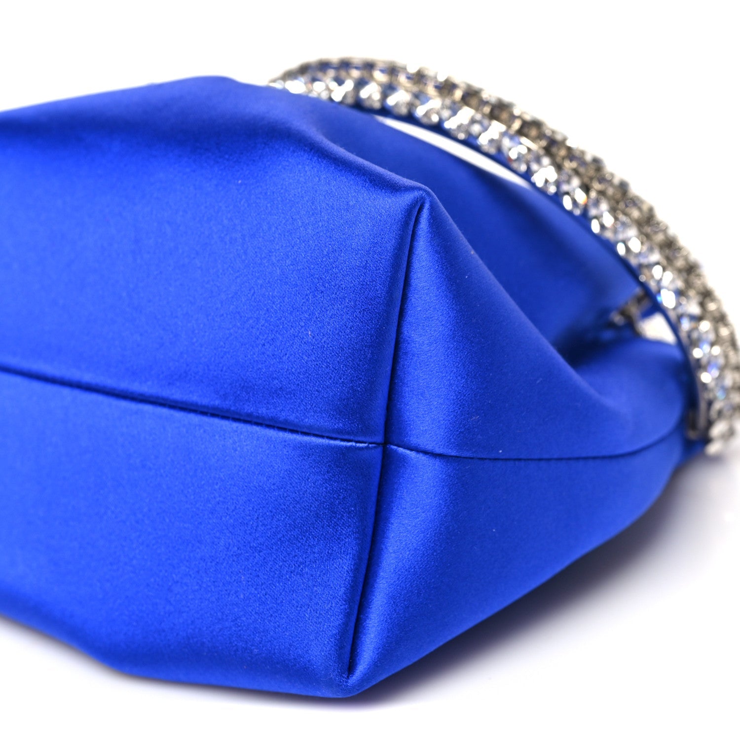 Satin Crystal Embellished Bon Bon Bag Blue