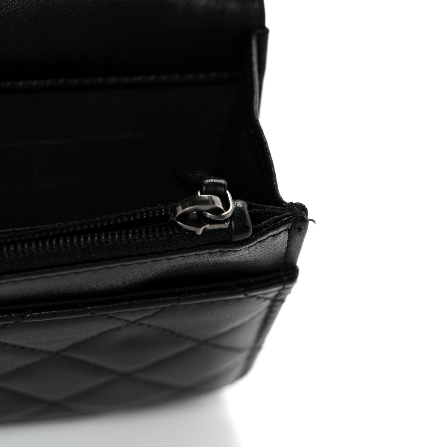 Lambskin Quilted Boy Wallet On Chain WOC Black