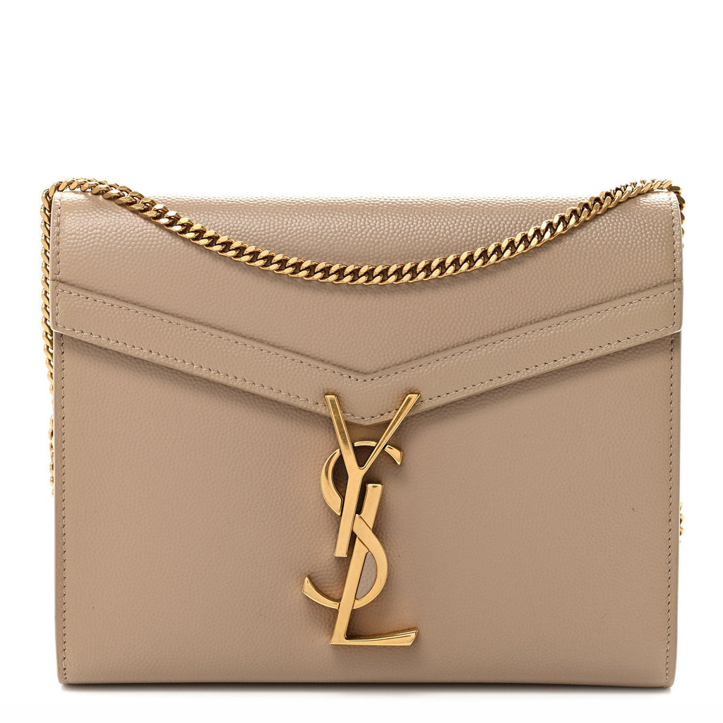 Grain De Poudre Monogram Cassandra Chain Wallet Dark Beige